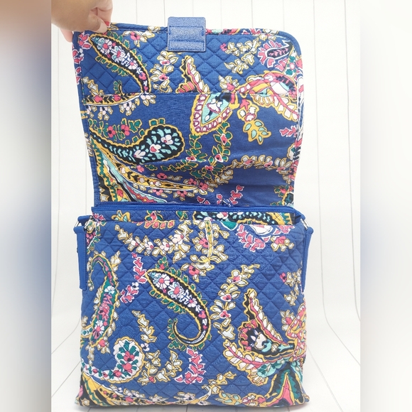 Vera Bradley Blue Romantic Paisley Messenger Women's Bag - Picture 6 of 15